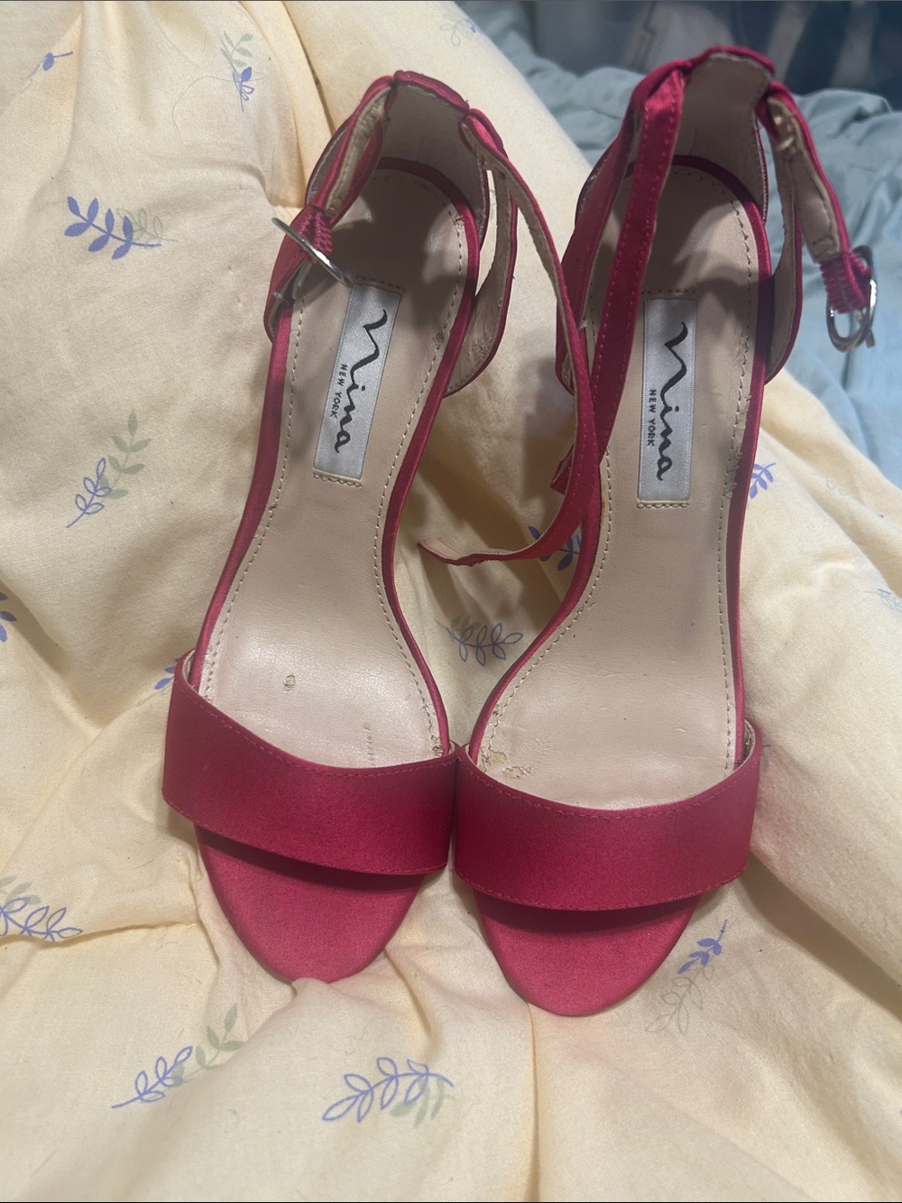 ANNA New York Fuchsia Ankle-Strap Stiletto Sandals